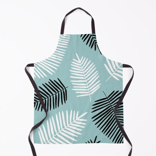 Item preview, Monochrome Palm Leaves (Teal) designed and sold by Inktopia-Art.