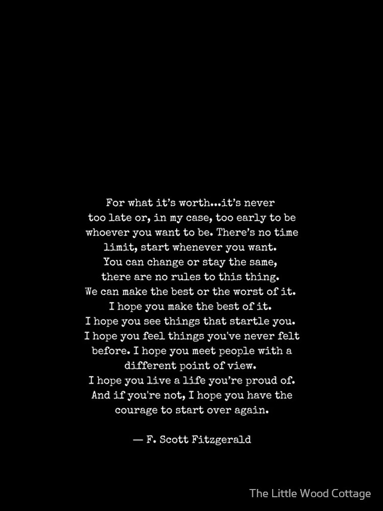 "For What Its Worth F Scott Fitzgerald" iPhone Case for Sale by