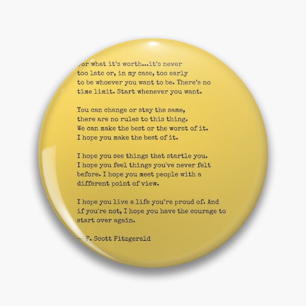 Item preview, For What Its Worth - F Scott Fitzgerald designed and sold by The Little Wood Cottage.