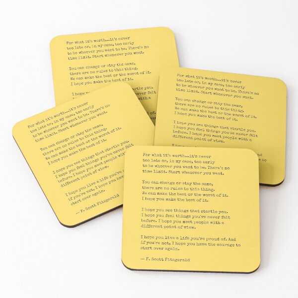 Item preview, For What Its Worth - F Scott Fitzgerald designed and sold by The Little Wood Cottage.