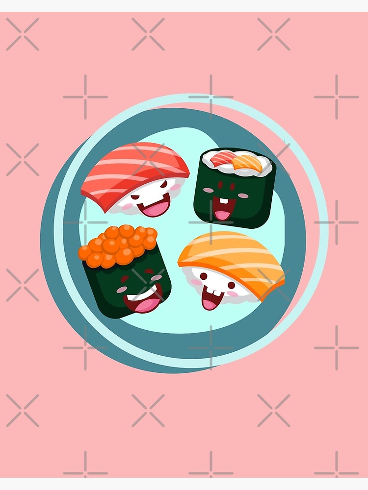 Sushi Party Tshirt Tee Shirt Japanese Food Japanese Character Cute