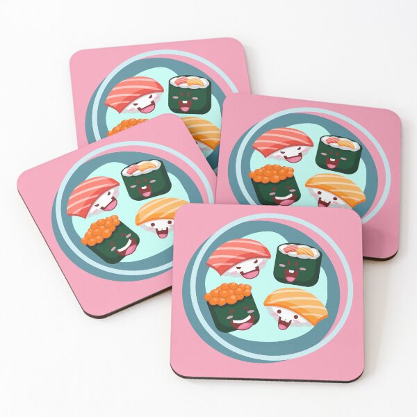 Item preview, Sushi Party Tshirt Tee Shirt Japanese Food Japanese Character Cute Funny Kawaii Graphic Cartoony Design for Apparel Accessories Home Decor Skins Totes Bags Wall Art Stickers designed and sold by Rocbebe.