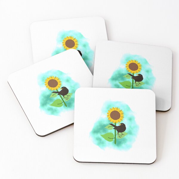 Item preview, Cheeky Blackbird on a Sunflower designed and sold by TreacleMustard.