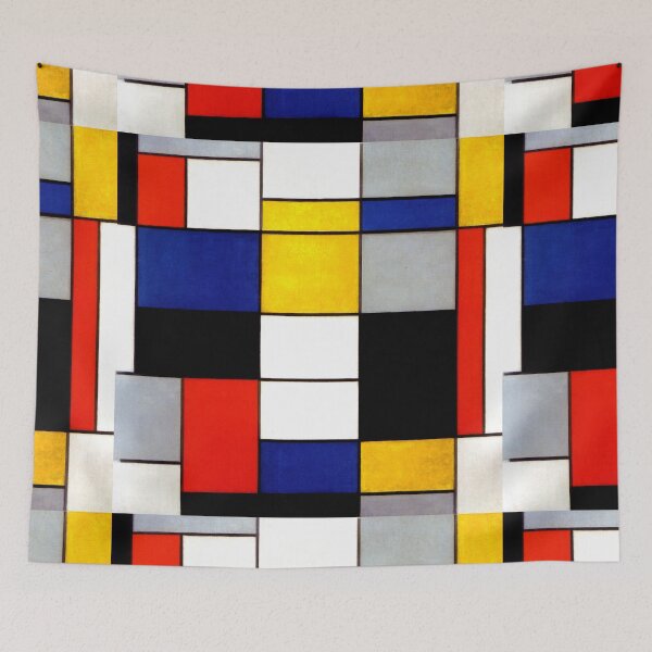 Item preview, Piet Mondrian Fauvism Grunge Yellow Red and blue texture Post Impressionim designed and sold by conceptDVS.
