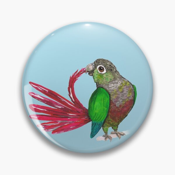 Item preview, Preening green-cheeked conure designed and sold by Bwiselizzy.
