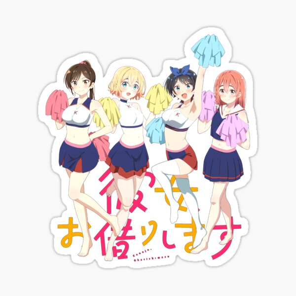 Cute Cheerleaders Kanojo Okarishimasu Anime Sticker By Miroteiempire Redbubble