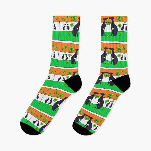 Item preview, Luck of the Irish Greyhounds with a Four Leaf Clover designed and sold by JaneWrenArt.