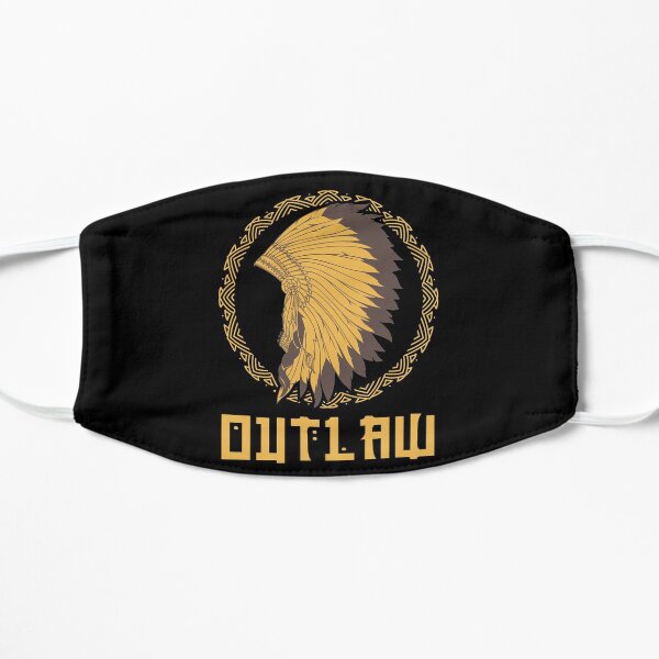 outlaw, native american, funny indian headdress Flat Mask