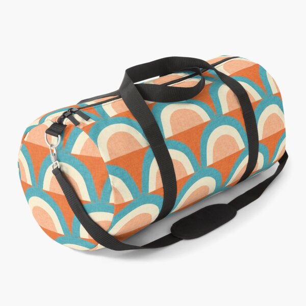 New Mid Mod Rainbow Magic Blue Orange #midcentury Duffle Bag