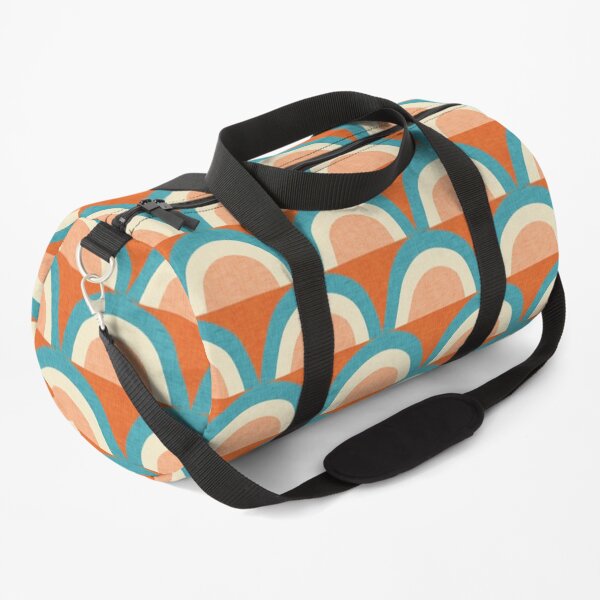 New Mid Mod Rainbow Magic Blue Orange #midcentury Duffle Bag