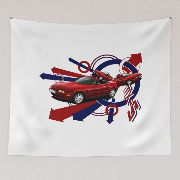 Artikelvorschau, T-Shirt 'Explosion' MX-5 (Miata, Eunos) entworfen und verkauft von RJWautographics.