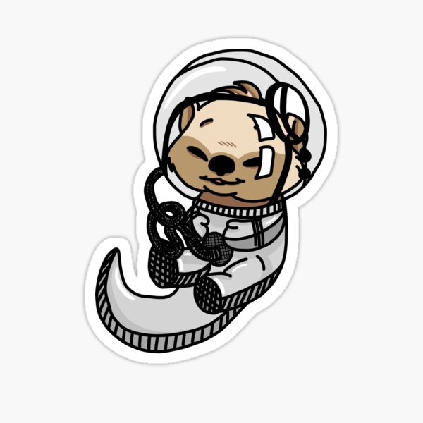 Astronaut Otter Sticker