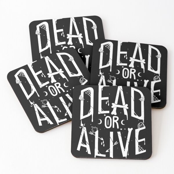 Item preview, dead or alive hand drawn quote black white 2020 T-Shirt Halloween mask sticker  designed and sold by zugharo2019.
