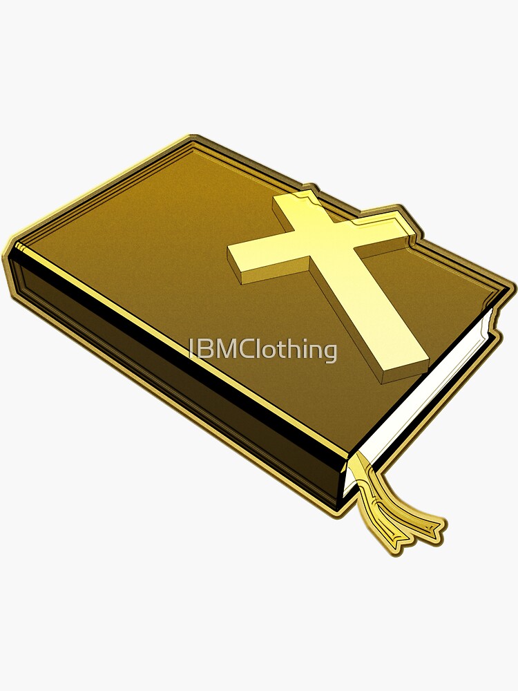 Golden Holy Bible - Jesus Christ - Yashua - Cross Sticker for Sale by  IBMClothing