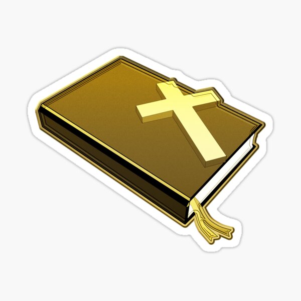 Simple Christian Cross Sticker by Gold Target - Pixels