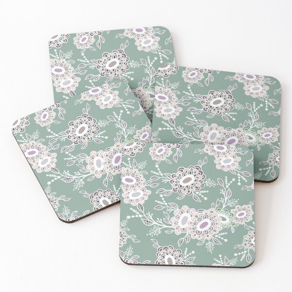 Item preview, Floral Blossoms - Vintage Earth Green Palette designed and sold by Squarebird.
