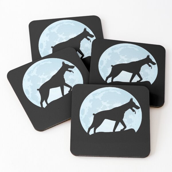 Item preview, doberman lover dog moon gift dobermann silhouette designed and sold by alaechamlal.