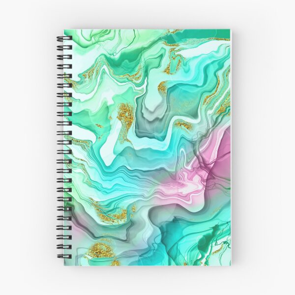 Item preview, Sparkling Ink Splashes in Aqua and Green with Gold Glitter designed and sold by WisdomInspired.