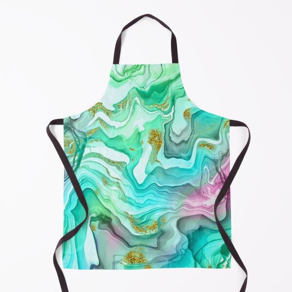 Item preview, Sparkling Ink Splashes in Aqua and Green with Gold Glitter designed and sold by WisdomInspired.