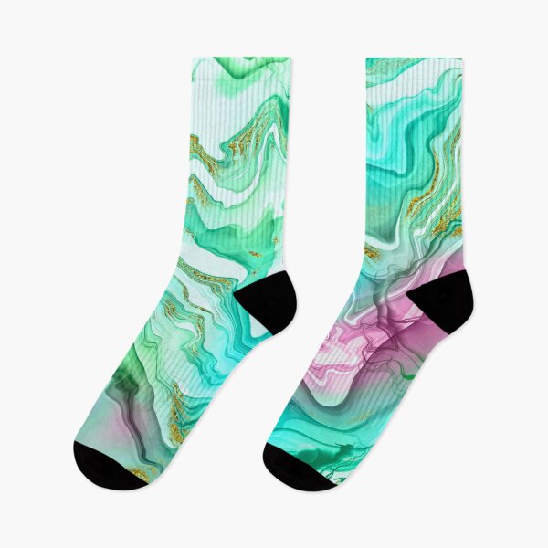 Item preview, Sparkling Ink Splashes in Aqua and Green with Gold Glitter designed and sold by WisdomInspired.