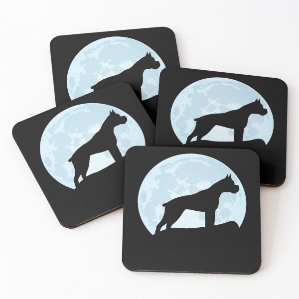 Item preview, boxer lover dog moon gift silhouette designed and sold by alaechamlal.