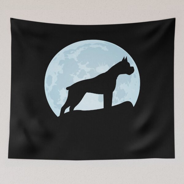 Item preview, boxer lover dog moon gift silhouette designed and sold by alaechamlal.