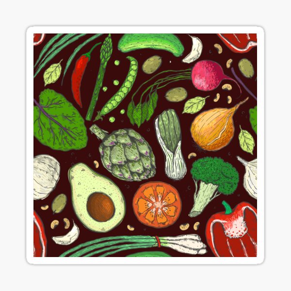 Healthy Veggies Pattern Sticker
