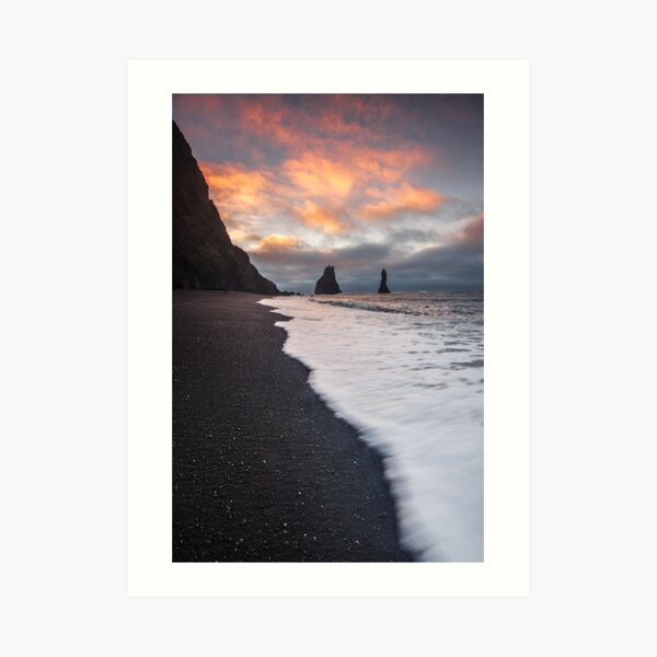 Black Sand Beach Art Print
