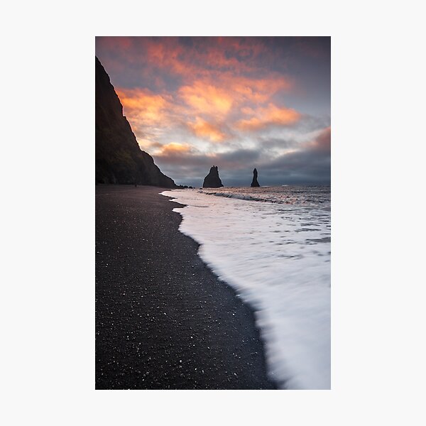 Black Sand Beach Photographic Print