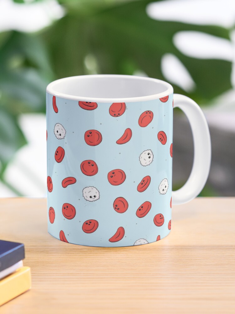 Imagen 1 de 6, Taza de café con la obra Glóbulos rojos y blancos, diseñada y vendida por cutescience.