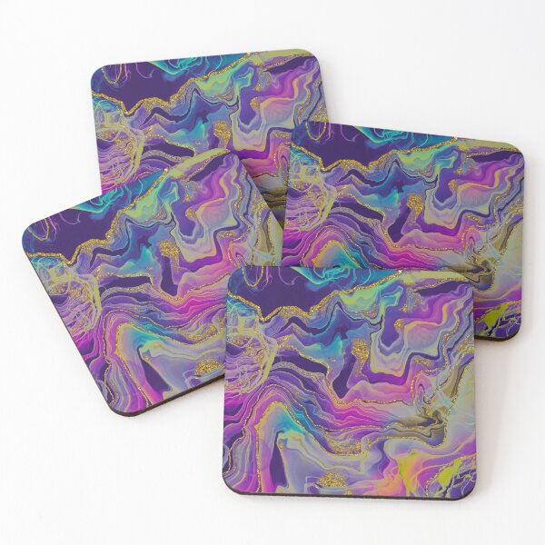 Item preview, Sparkling Ink Splashes in Mermaid Colors with Gold Glitter designed and sold by WisdomInspired.