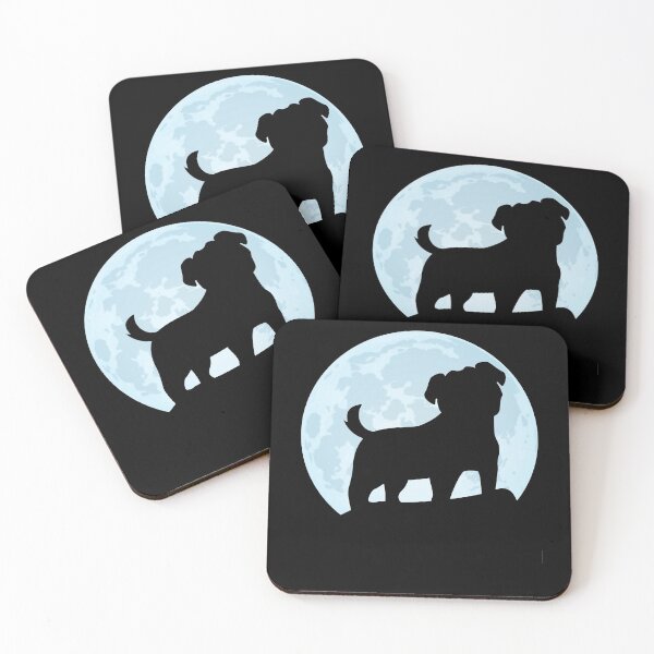Item preview, pug lover dog moon gift pugs silhouette designed and sold by alaechamlal.