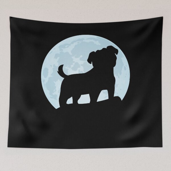 Artikelvorschau, Mops Liebhaber Hund Mond Geschenk Möpse Silhouette entworfen und verkauft von alaechamlal.