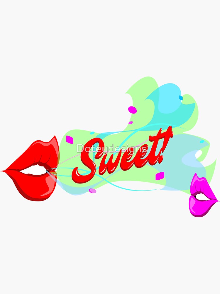 "Sweet Lips" Sticker for Sale by Doteydesigns Redbubble