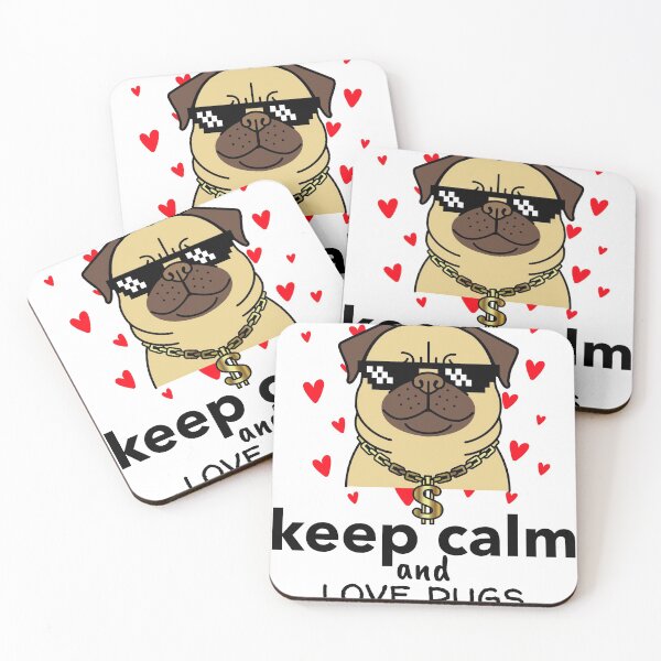 Item preview, keep calm and love pugs. designed and sold by ArtCorner20.
