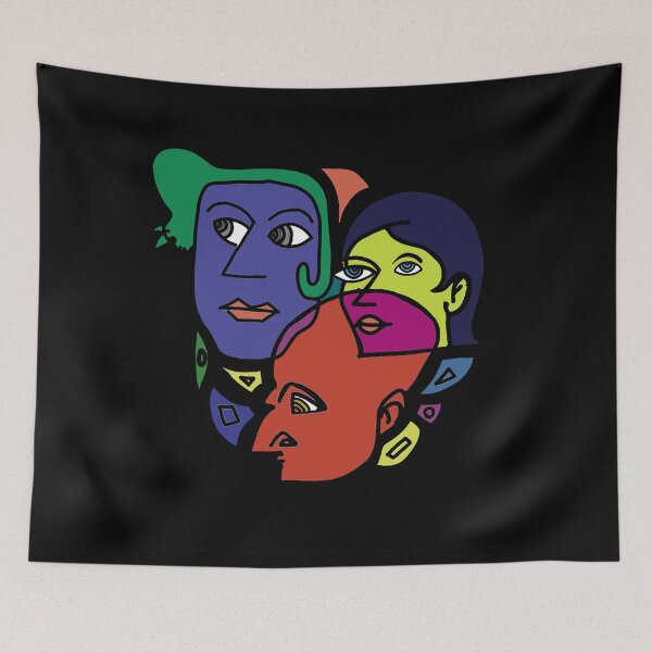 Item preview, Abstract Faces Portrait designed and sold by LADYGOODMOOD.