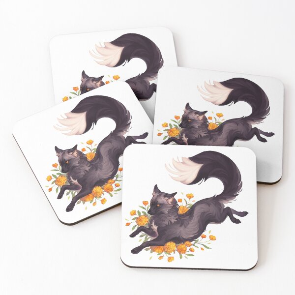 Item preview, Silver fox with flowers  designed and sold by Giulialibard.