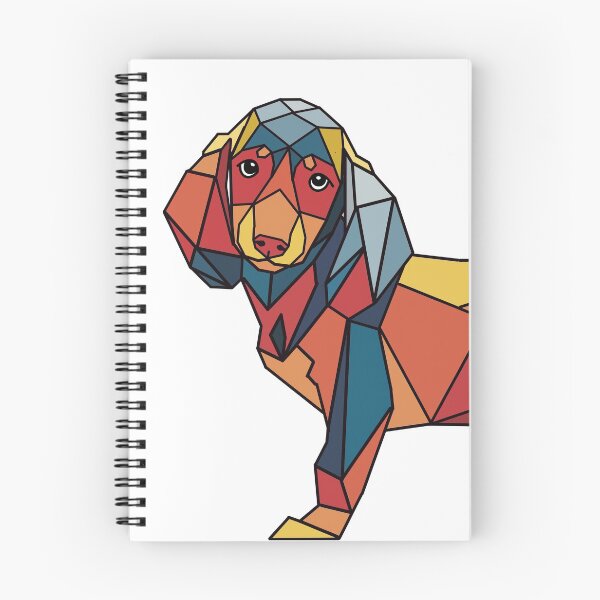 Item preview, Geometric Sausage Dog - Red Orange Blue designed and sold by Geometricshow.