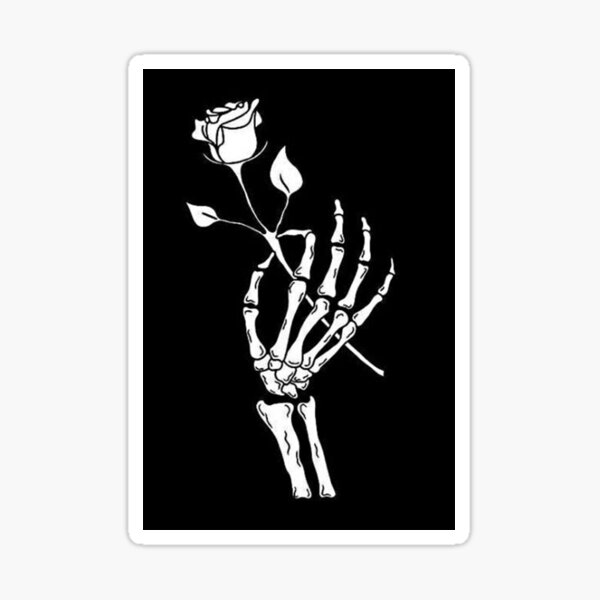Skeleton Rose Sticker