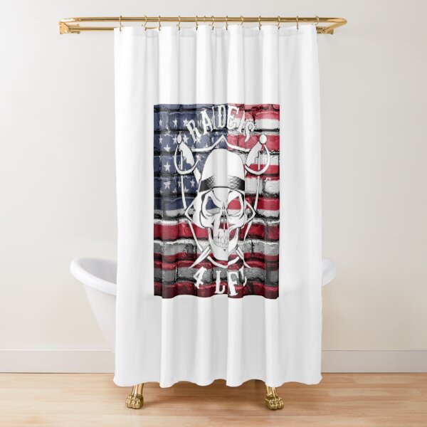 Las Vegas Raiders Shower Curtain, Raiders Football Fans Bathroom