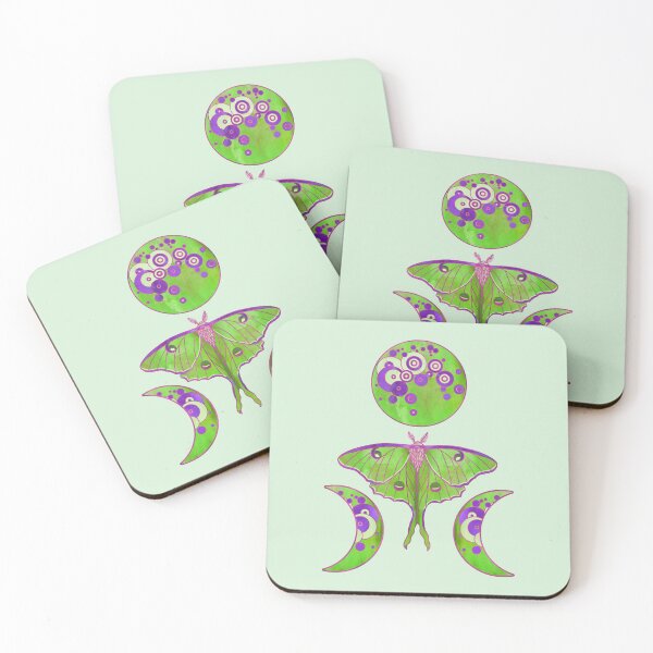 Item preview, Luna Moth and Triple Moon - Green and Violet designed and sold by Olooriel.