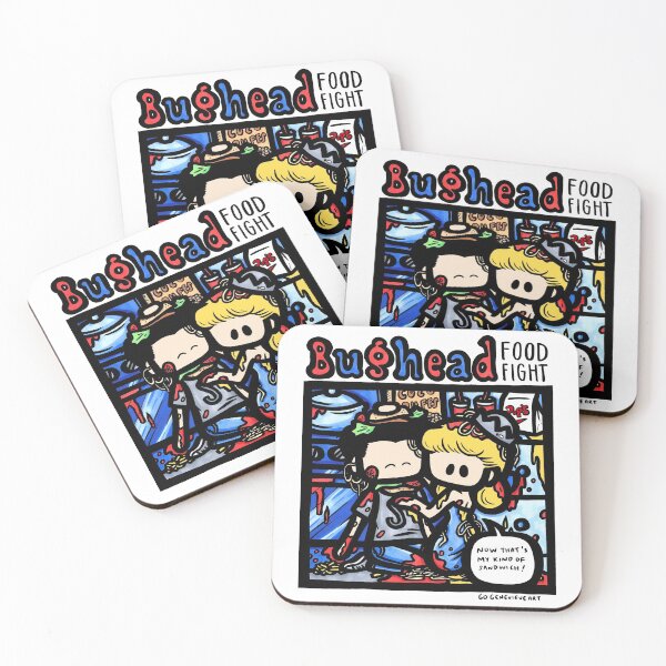 Item preview, Blonde Girl and Raven Boy Comics Pinup Food Fight  designed and sold by gogenevieve.