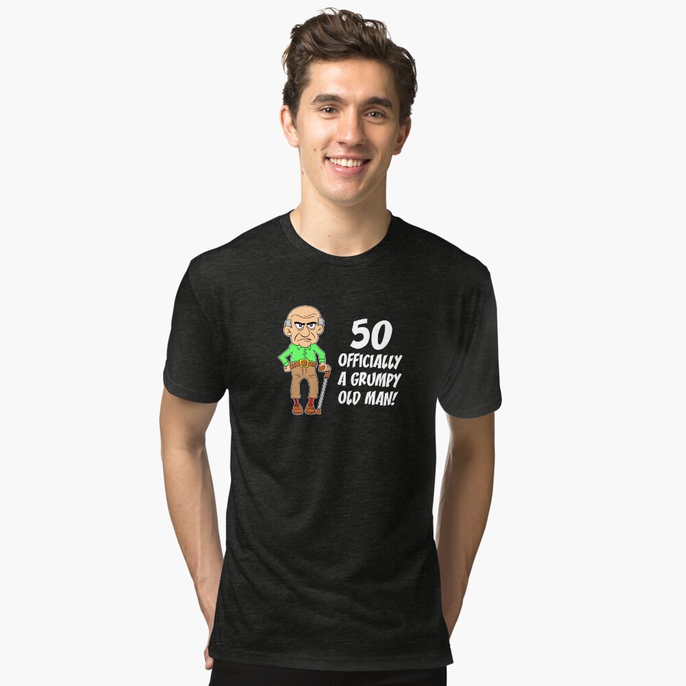  50th Birthday Gift Shirt Officially A Grumpy Old Man Funny  T-Shirt : Clothing, Shoes & Jewelry