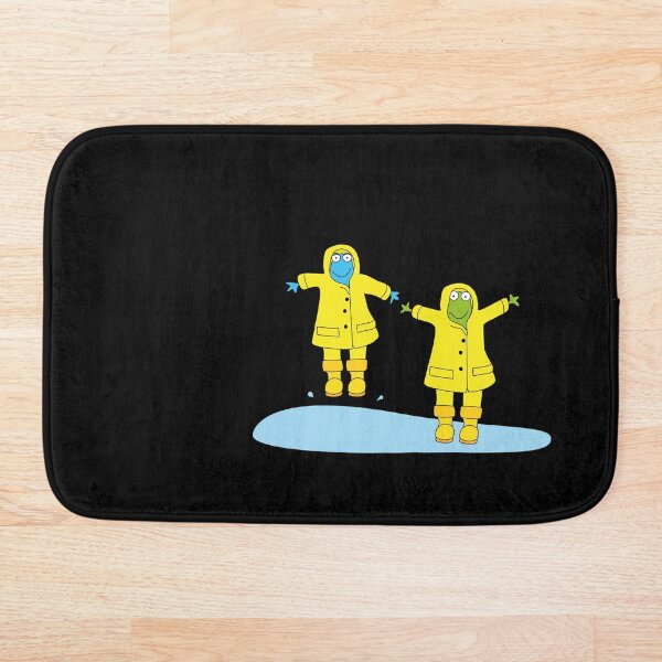 Frogs splashing in the rain Bath Mat
