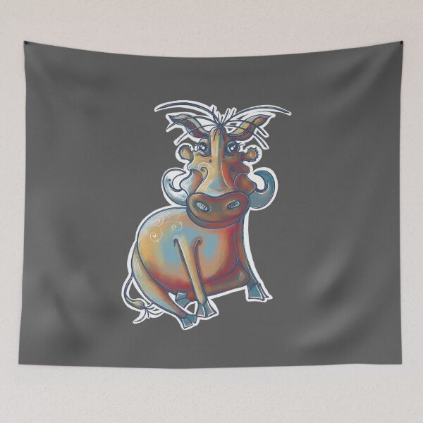 Item preview, Hog, pig, Warthog. African wild boar cartoon designed and sold by DebbieJoyArt.
