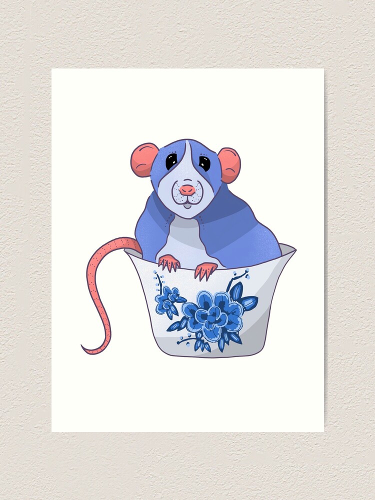 Dumbo Rat In Chinese Tea Cup Art Print By Egorringe Redbubble