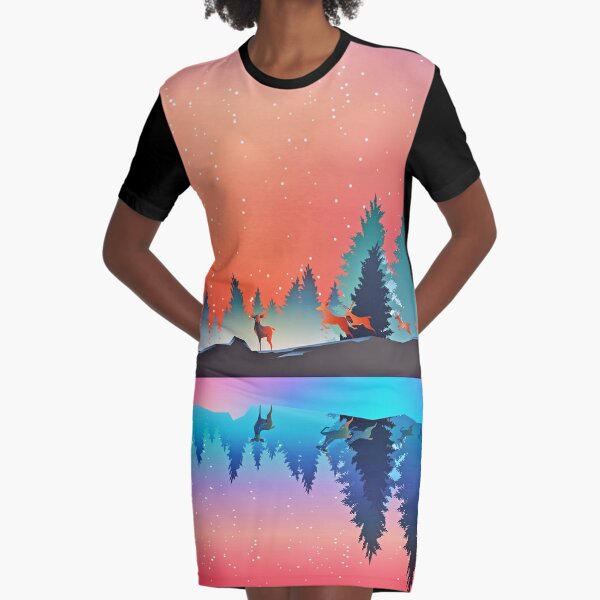Magical Landscape Graphic T-Shirt Dress