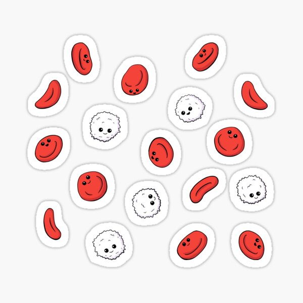 Cute Blood Cells pattern Sticker