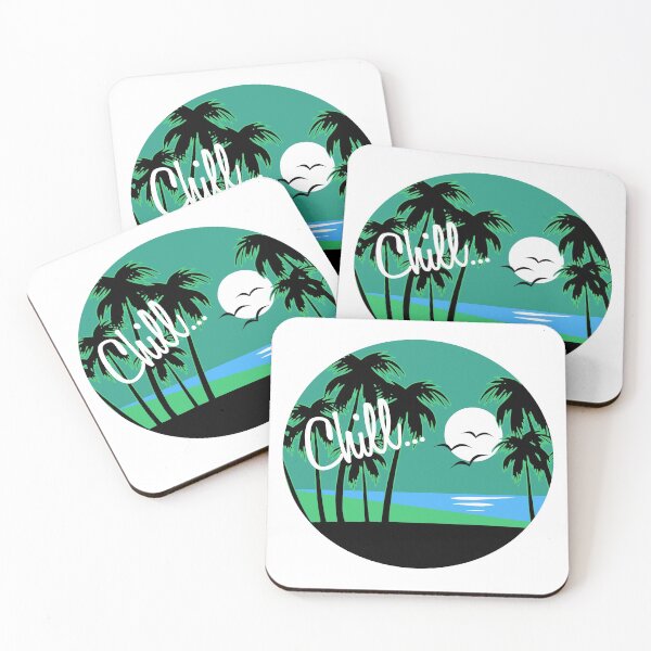 Item preview, Sunset Island Chill Green designed and sold by TreacleMustard.