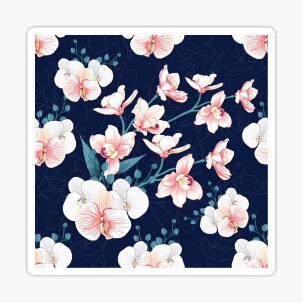 Item preview, Orchid Print in Indigo designed and sold by spacesmuggler.